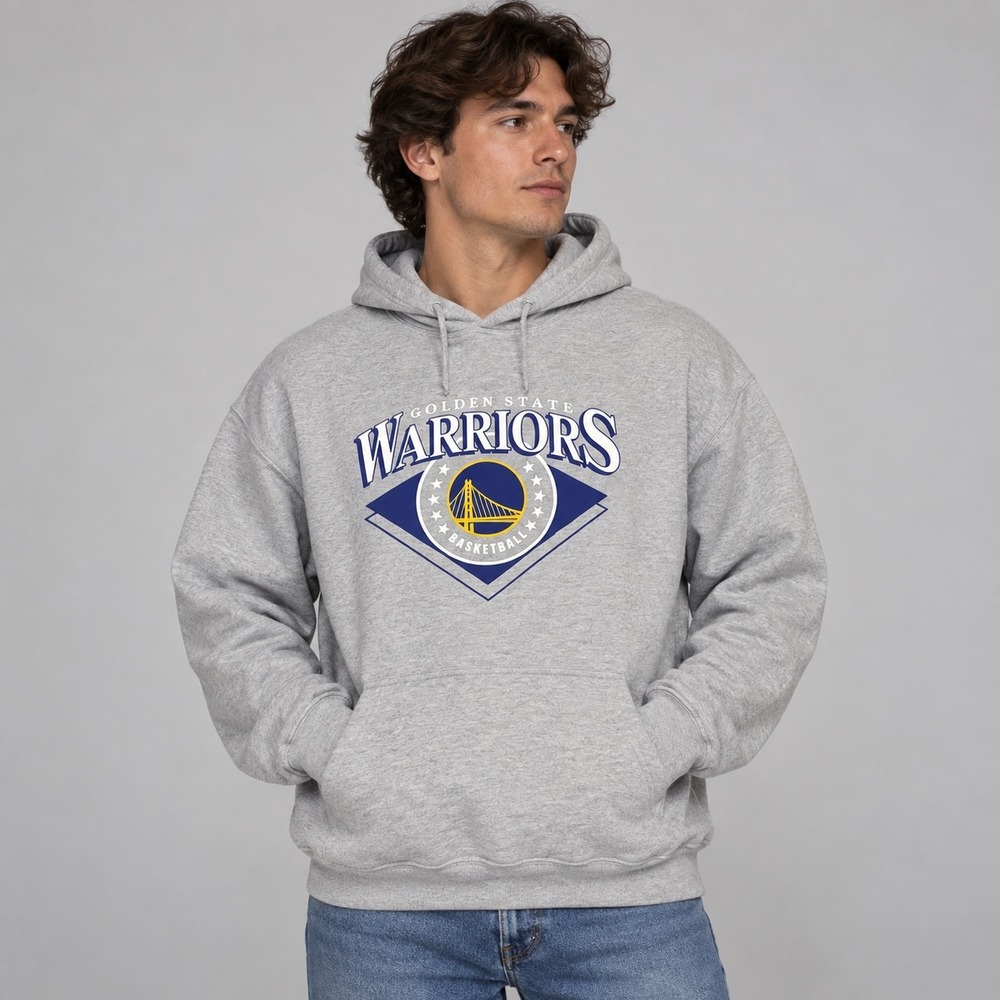 Golden State Warriors Hoodie Mens XL Gray Sweatshirt NBA Basketball Graphic Logo